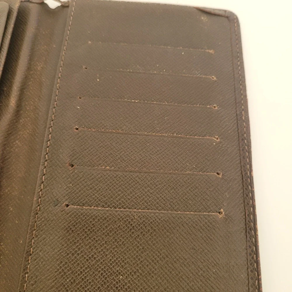Louis Vuitton Taiga Long Wallet Ardoise Leather Bifold Card Holder MI1013 France